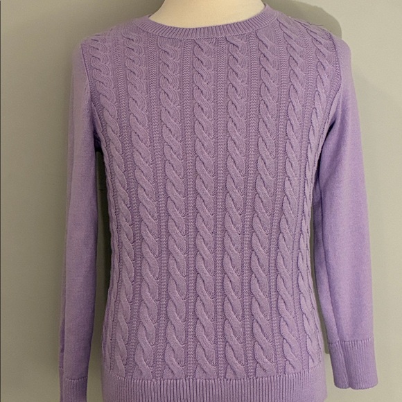 Talbots Purple Cable Knit Sweater NWOT - Picture 5 of 10